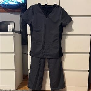 Dark Gray Scrub Set